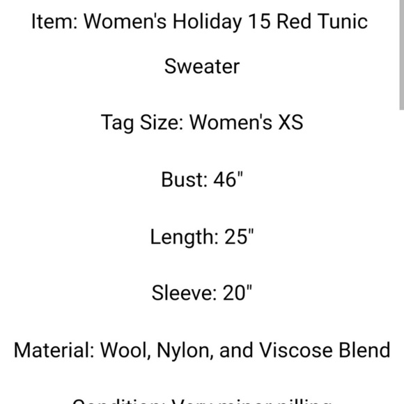 J. Crew Red Tunic Sweater Holiday 15 - Picture 2 of 5